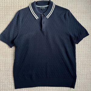 Ted Baker London Mahana Stitched Short Sleeve Polo Sweater